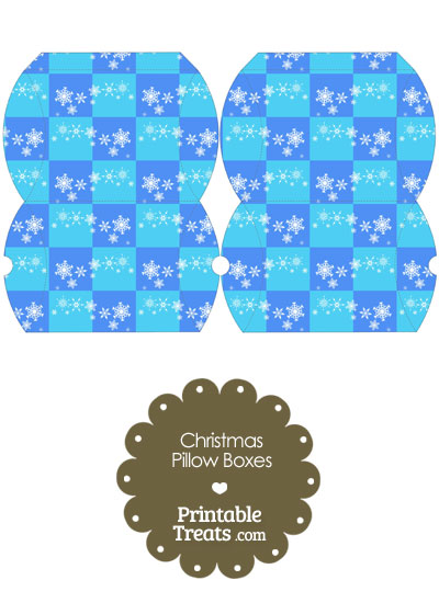 Small Snowflake Checkered Pillow Box from PrintableTreats.com