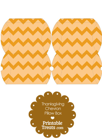 Small Thanksgiving Chevron Pillow Box from PrintableTreats.com