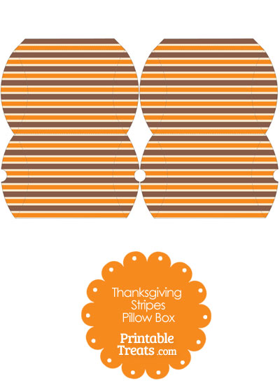 Small Thanksgiving Stripes Pillow Box from PrintableTreats.com