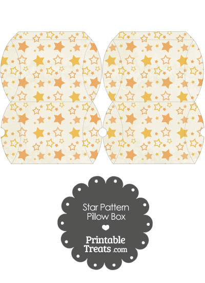 Small Vintage Orange Star Pattern Pillow Box from PrintableTreats.com