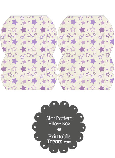 Small Vintage Purple Star Pattern Pillow Box from PrintableTreats.com