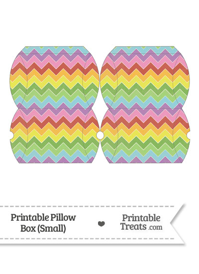 Small Vintage Rainbow Chevron Pillow Box from PrintableTreats.com