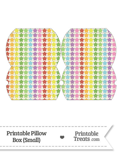 Small Vintage Rainbow Stars Pillow Box from PrintableTreats.com