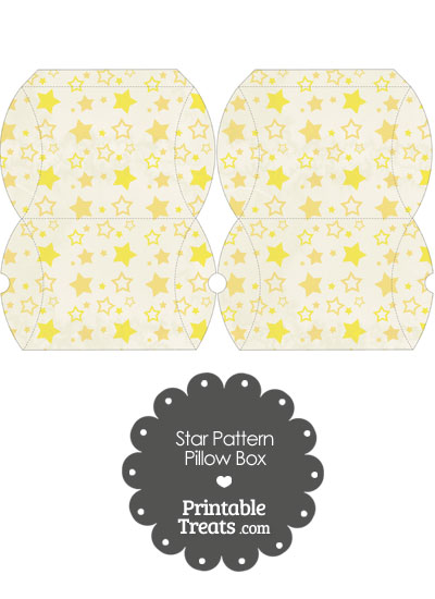 Small Vintage Yellow Star Pattern Pillow Box from PrintableTreats.com