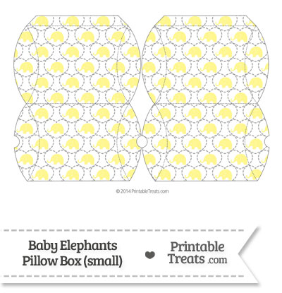 Small Yellow Baby Elephants Pillow Box from PrintableTreats.com