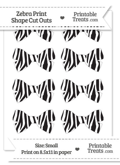 Small Zebra Print Bow Cut Outs from PrintableTreats.com