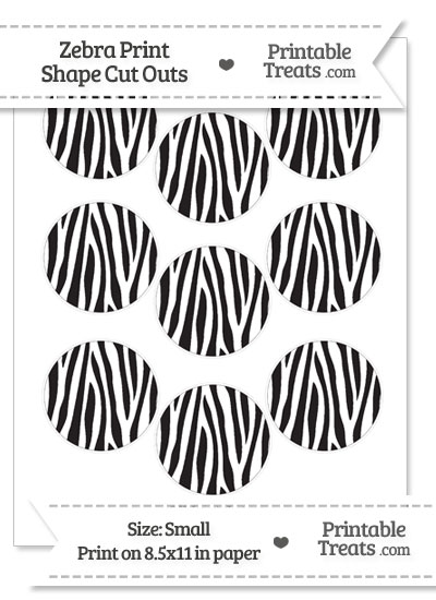 Small Zebra Print Circle Cut Outs from PrintableTreats.com