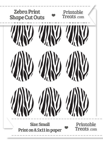 Small Zebra Print Easter Egg Cut Outs from PrintableTreats.com