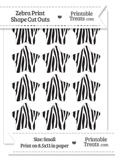 Small Zebra Print Star Cut Outs from PrintableTreats.com