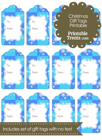 Snowflake Checkered Gift Tags from PrintableTreats.com