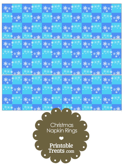 Snowflake Checkered Napkin Rings from PrintableTreats.com