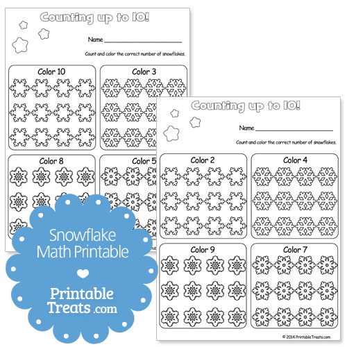 snowflake math printable