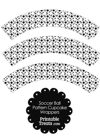 Soccer Ball Pattern Cupcake Wrappers from PrintableTreats.com