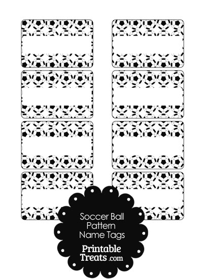 Soccer Ball Pattern Name Tags from PrintableTreats.com