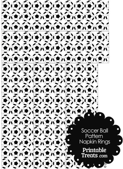 Soccer Ball Pattern Napkin Rings from PrintableTreats.com