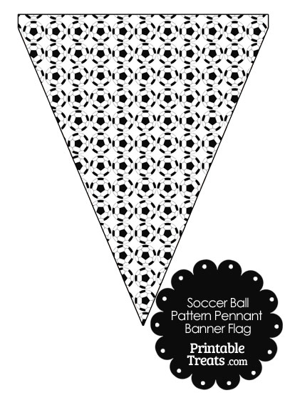 Soccer Ball Pattern Pennant Banner Flag from PrintableTreats.com