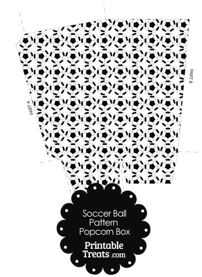 Soccer Ball Pattern Popcorn Box from PrintableTreats.com