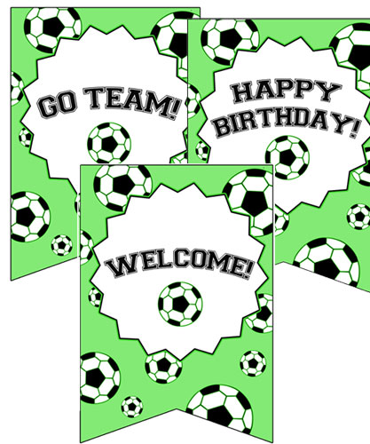 soccer party welcome signs