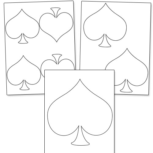 spade shape printable