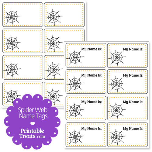 spider web name tags