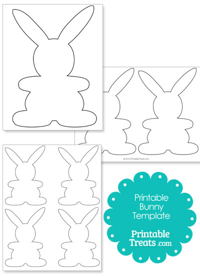 Printable Standing Easter Bunny Outline from PrintableTreats.com