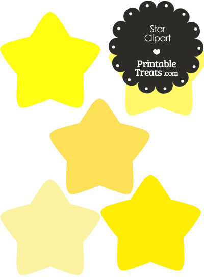 Star Clipart in Shades of Yellow from PrintableTreats.com