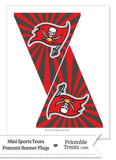 Tampa Bay Buccaneers Mini Pennant Banner Flags from PrintableTreats.com