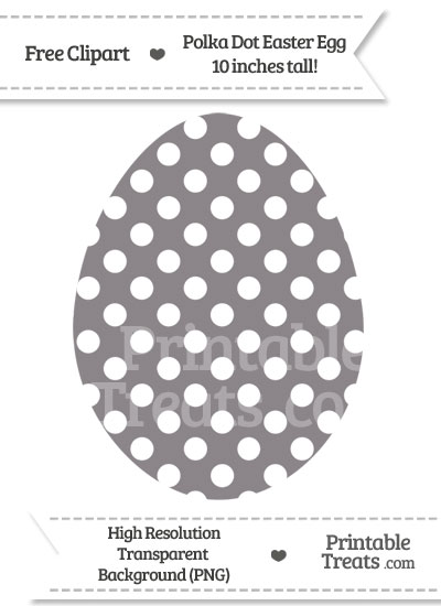 Taupe Grey Polka Dot Easter Egg Clipart from PrintableTreats.com