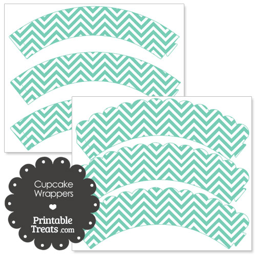 teal chevron cupcake wrappers