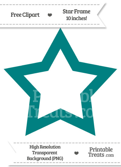 Teal Star Frame Clipart from PrintableTreats.com