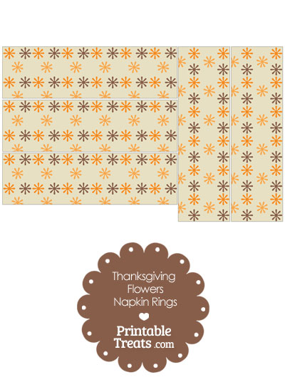 Thanksgiving Flowers Napkin Rings from PrintableTreats.com