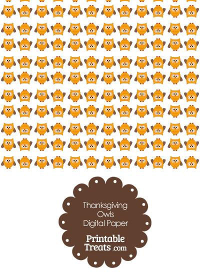 Thanksgiving Owls Digital Scrapbook Paper from PrintableTreats.com