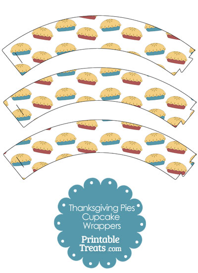 Thanksgiving Pies Cupcake Wrappers from PrintableTreats.com
