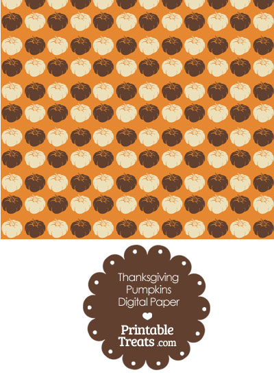 Thanksgiving Pumpkins Digital Scrapbook Paper from PrintableTreats.com