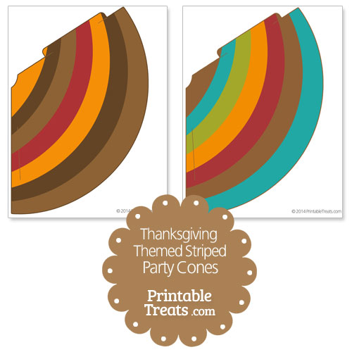 Thanksgiving striped party cones