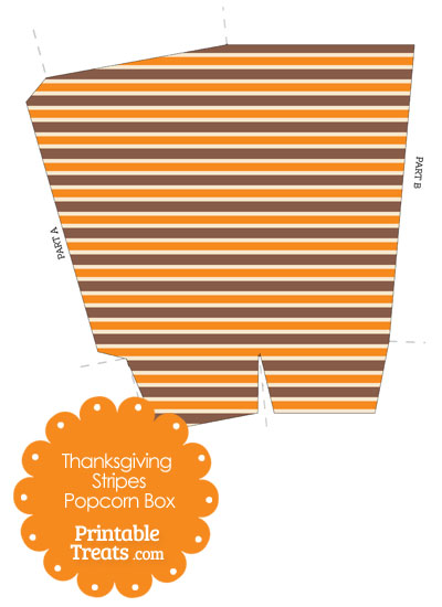Thanksgiving Stripes Popcorn Box from PrintableTreats.com