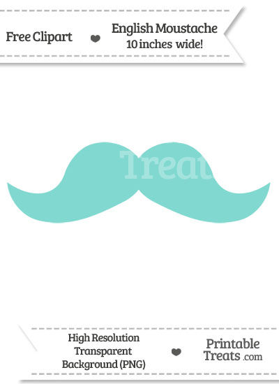 Tiffany Blue English Mustache Clipart from PrintableTreats.com