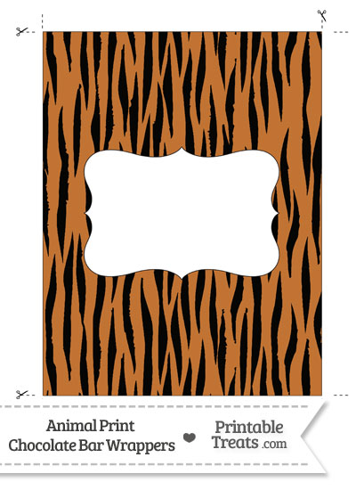 Tiger Print Chocolate Bar Wrappers from PrintableTreats.com