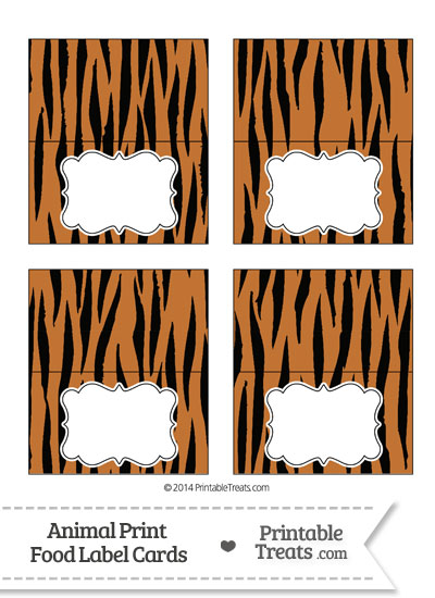 Tiger Print Food Labels from PrintableTreats.com