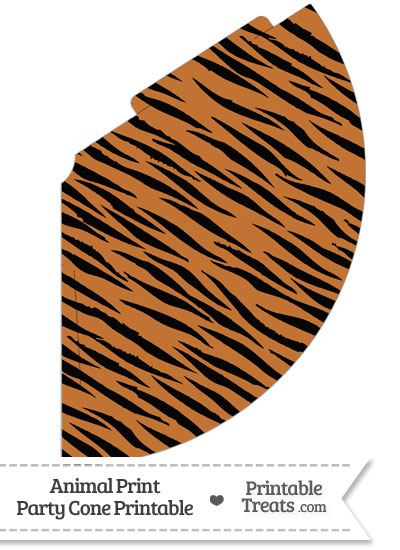 Tiger Print Party Cone from PrintableTreats.com