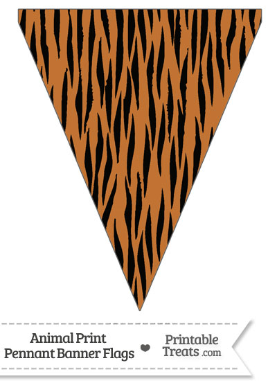 Tiger Print Pennant Banner Flag from PrintableTreats.com
