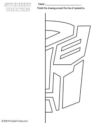 transformers autobots symmetry drawing worksheet