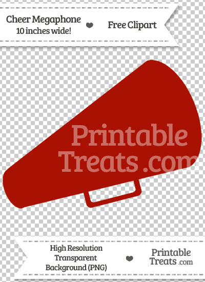 Turkey Red Cheer Megaphone Clipart from PrintableTreats.com