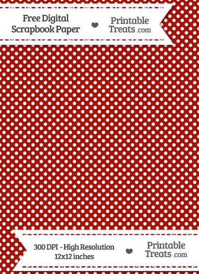 Turkey Red Raised Mini Polka Dots Digital Paper from PrintableTreats.com