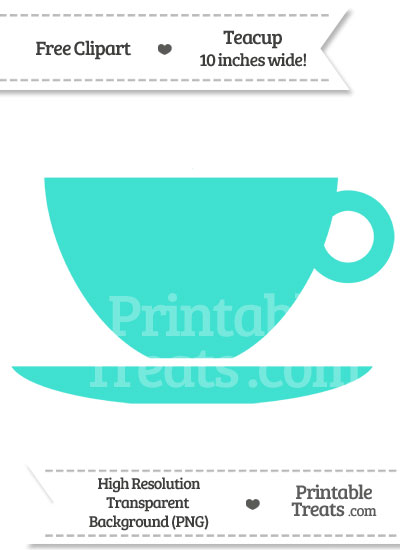 Turquoise Teacup Clipart from PrintableTreats.com