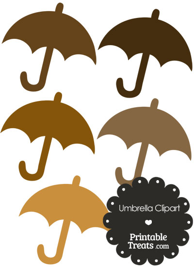 Umbrella Clipart in Shades of Brown from PrintableTreats.com