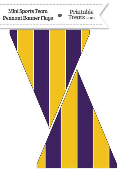 Vikings Colors Mini Pennant Banner Flags from PrintableTreats.com
