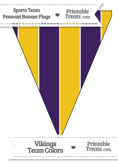 Vikings Colors Pennant Banner Flag from PrintableTreats.com