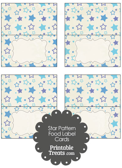 Vintage Blue Star Pattern Food Labels from PrintableTreats.com