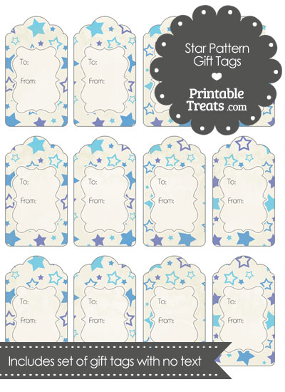 Vintage Blue Star Pattern Gift Tags from PrintableTreats.com